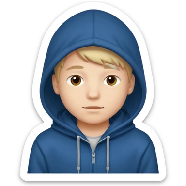 a boy wearing a hoodie sticker