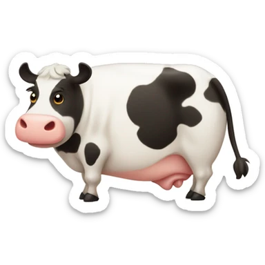 Fat cute cow sticker