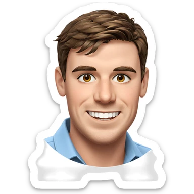 smiling boy with brown hair sticker