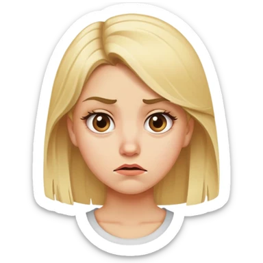 blonde girl disgusted look sticker