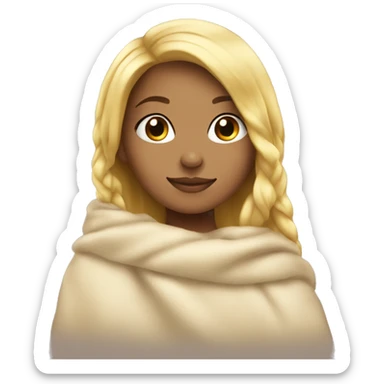 Cozy blanket blonde girl  sticker