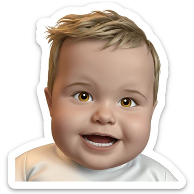 portrait of a boy with surprise sticker