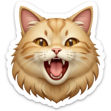 cat head yawning  sticker