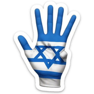 Israel flag and Hand peace sign sticker
