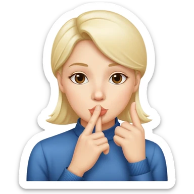 finger over lips shushing gesture sticker