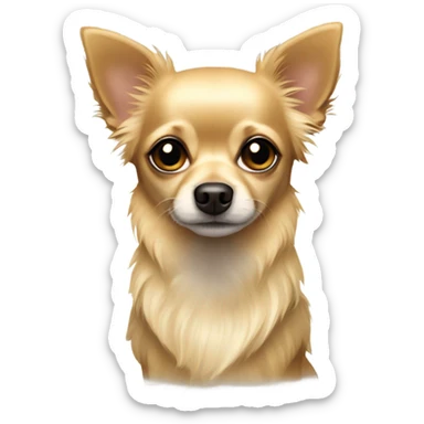blonde long hair chihuahua terrier mix with dark eyes sticker