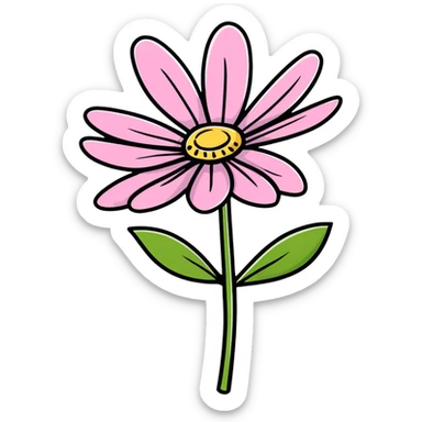 pink African daisy flower, Osteospermum, single flower with pink petals sticker