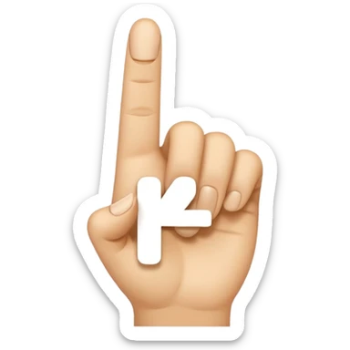“Emoji-style hand making the letter ‘L’, with the index finger slightly curved. Clean, simple design, smooth shapes, neutral skin tone. White or transparent background, high resolution.” sticker