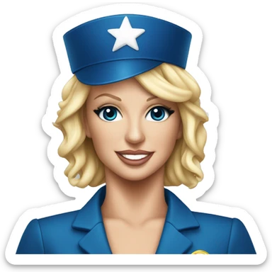 Britney Spears wearing blue flight attendant hat from toxic music video  sticker