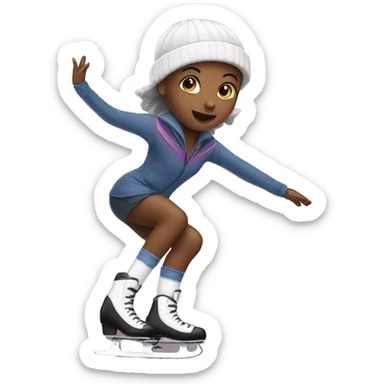 Girl figureskating sticker