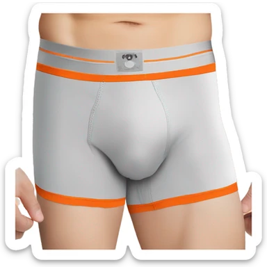underwear boxer brief with panels on the inside in orange sticker