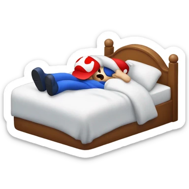 mario happy sleeping in bed sticker