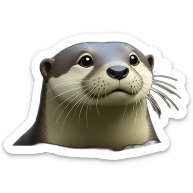 Une loutre sous un tortue sticker