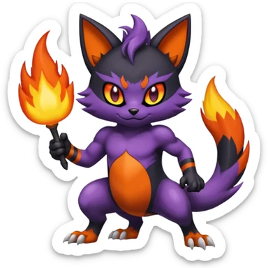Noibat-Litten-Torracat-fusion-Fakemon-Pokémon-creature  sticker