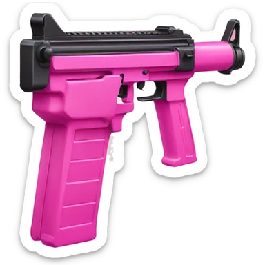 pink machine gun sticker