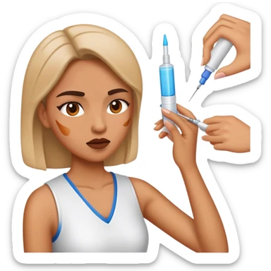 a woman who gets a shot in the face sticker