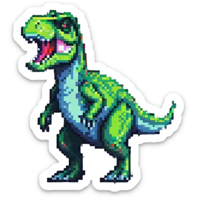 man T-Rex pixel art sticker