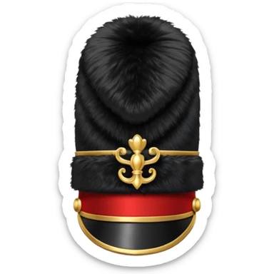 A Royal Guard hat with black fur texture and tall silhouette. sticker