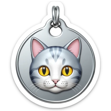 id tag with cat photo on it sticker