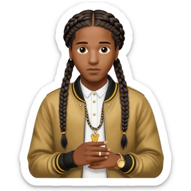 ASAP Rocky with braids and stylish outfit sticker