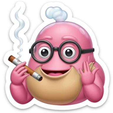 Bubble bass smoking weed sticker