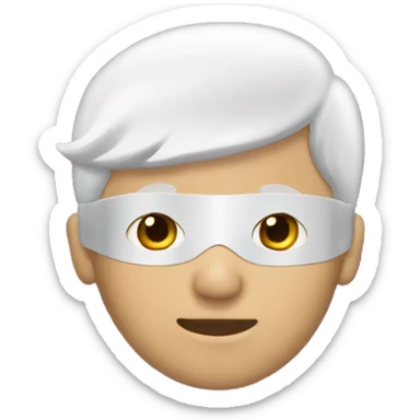 Boy with white hair blindfolded sticker
