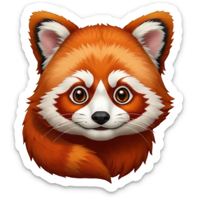 Face of a red panda with avatar the last airbender tattoo on the forehead sticker
