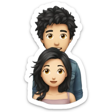 scruffy-boy-and-asian-gilr-kissing sticker