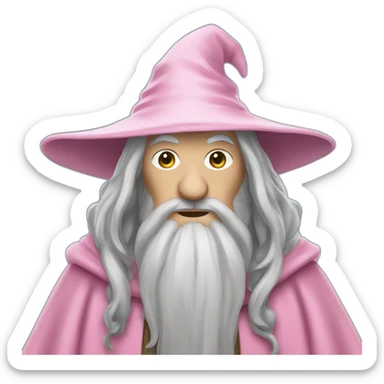 gandalf with pink robes sticker