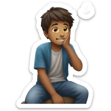 Niño mirando el cielo sticker