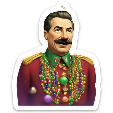 Joseph Stalin throwing out Mardi Gras beads sticker