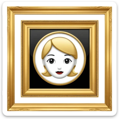 vintage black and white photo in gold fancy photo frame sticker