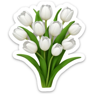 white tulip bouquet  sticker