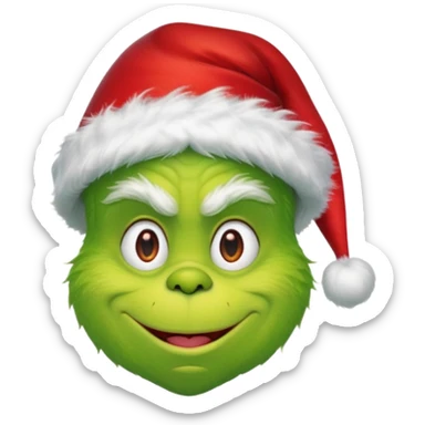The grinch with santa hat sticker