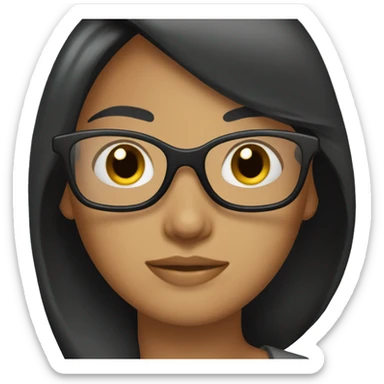 I want an emoji of mine. I'm a woman, I have small dark eyes, long black hair and I wear sunglasses. sticker