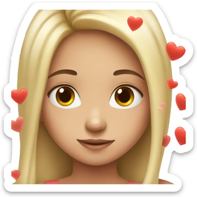 cute girl with hearts  sticker