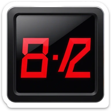 The number 7:42 on a digital clock sticker