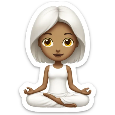 girl with white dress meditation  sticker