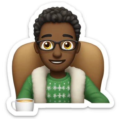 Christmas chill at home  sticker