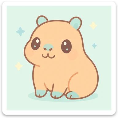 playful capybara, fun and adorable, kawaii style, simple and sweet sticker