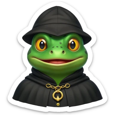 thief frog portrait, head and shoulders only, sly grin, dark cloak collar, mischievous burglar vibe, 3D cartoon, mobile game icon style, clean background, no text, no watermark
 sticker