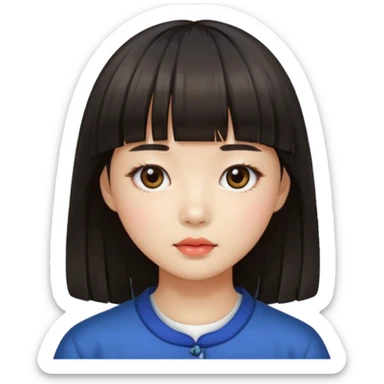 Chica con flequillo coreana sticker