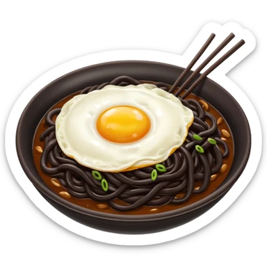 Korean jjajangmyun Twitter emoji style sticker