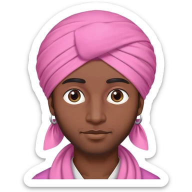 Brown guy wearing a pink turban ￼ sticker