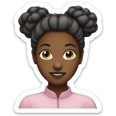 Black girl with a big puffy bun on her head sticker