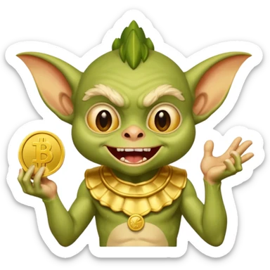 excited greedy gremlin sticker