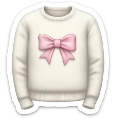 White sweater with multiple light pink bows sticker