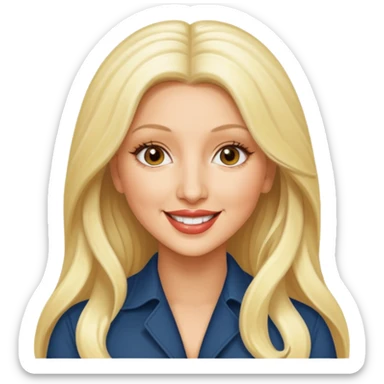 Christina Aguilera with long blonde hair sticker