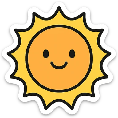 color outline icon of an aura ball with a warm smile sticker