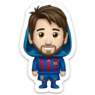 Messi avec un cagoule sticker
